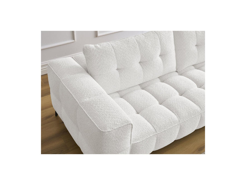 Canapé Droit Fixe 3 Places - Anis - Tissu Bouclette