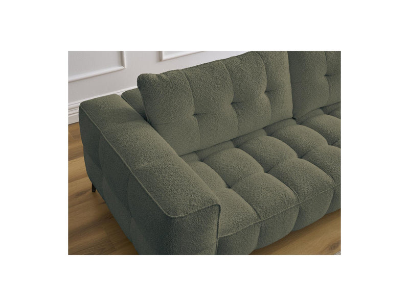 Canapé Droit Fixe 3 Places - Anis - Tissu Bouclette