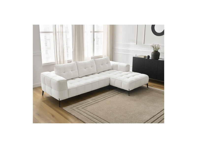 Canapé D'Angle Fixe - Anis - Tissu Texturé - Angle Droit