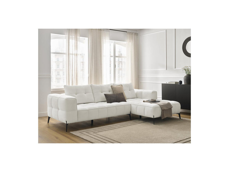 Canapé D'Angle Fixe - Anis - Tissu Texturé - Angle Droit