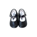 Chaussons Bébé Souples Antidérapants Fille À Boucle Mini-Alice - Cuir Marine - Fille
