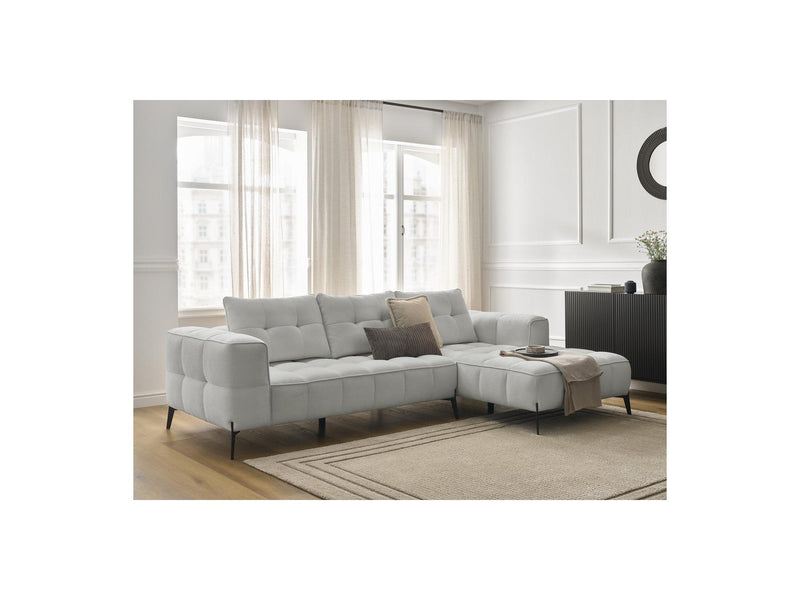 Canapé D'Angle Fixe - Anis - Tissu Texturé - Angle Droit