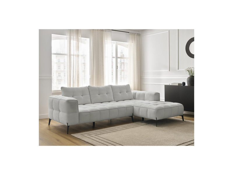 Canapé D'Angle Fixe - Anis - Tissu Texturé - Angle Droit