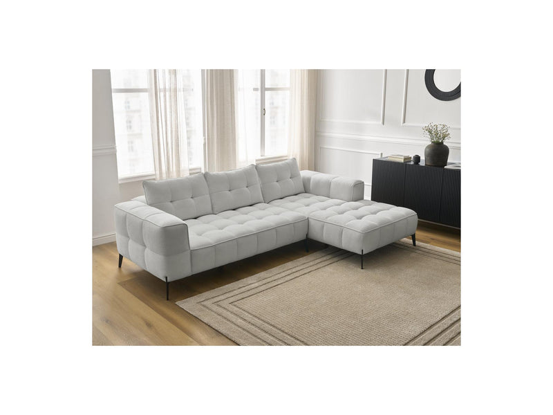 Canapé D'Angle Fixe - Anis - Tissu Texturé - Angle Droit