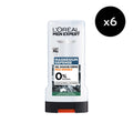 Lot De 6 - Men Expert Magnesium Defense Gel Douche Crème Peau Sensible 0% Alcool Enrichie En Magnésium & En Niaci