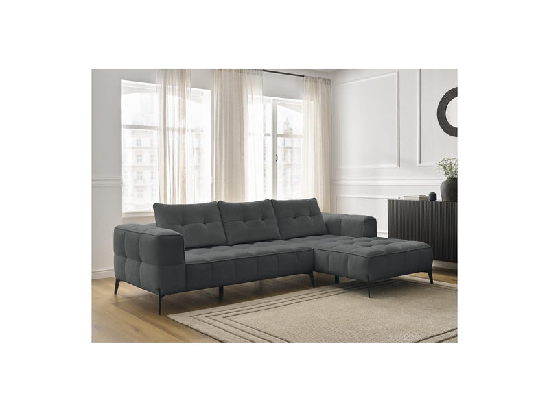 Canapé D'Angle Fixe - Anis - Tissu Texturé - Angle Droit