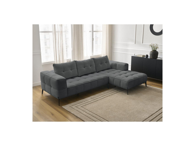 Canapé D'Angle Fixe - Anis - Tissu Texturé - Angle Droit