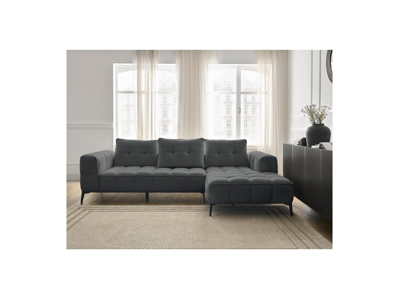 Canapé D'Angle Fixe - Anis - Tissu Texturé - Angle Droit