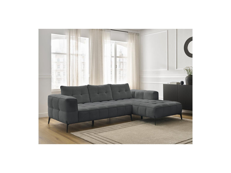 Canapé D'Angle Fixe - Anis - Tissu Texturé - Angle Droit