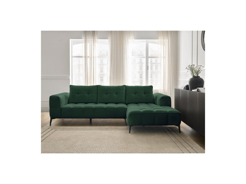 Canapé D'Angle Fixe - Anis - Tissu Texturé - Angle Droit