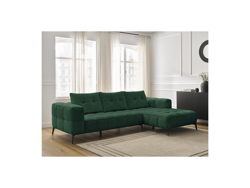 Canapé D'Angle Fixe - Anis - Tissu Texturé - Angle Droit