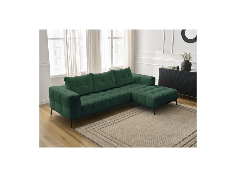 Canapé D'Angle Fixe - Anis - Tissu Texturé - Angle Droit