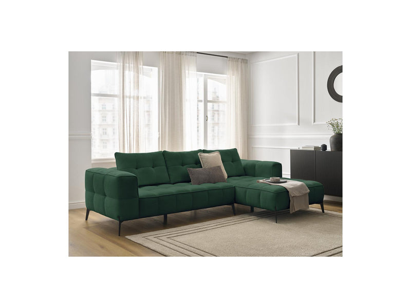 Canapé D'Angle Fixe - Anis - Tissu Texturé - Angle Droit