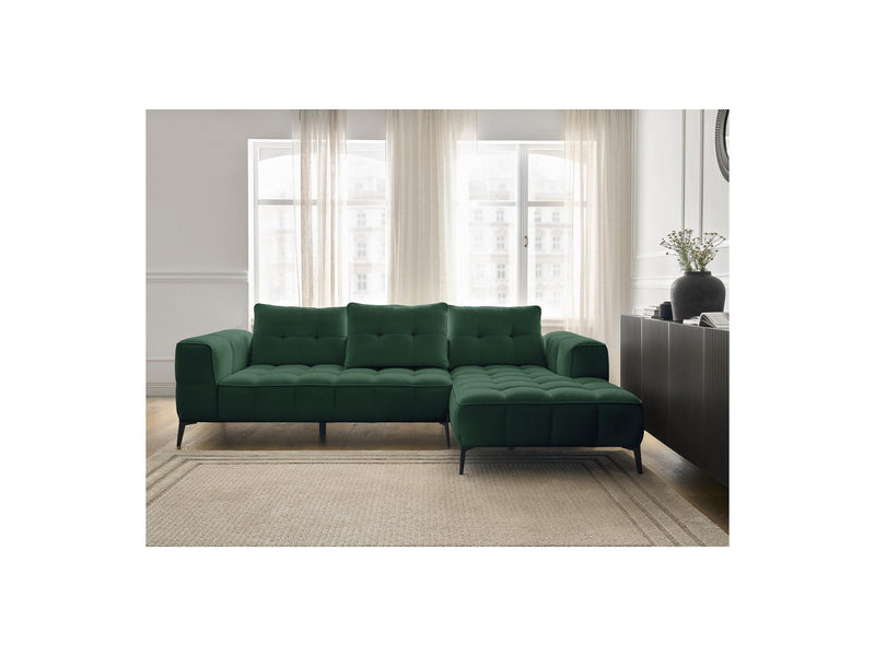 Canapé D'Angle Fixe - Anis - Tissu Texturé - Angle Droit