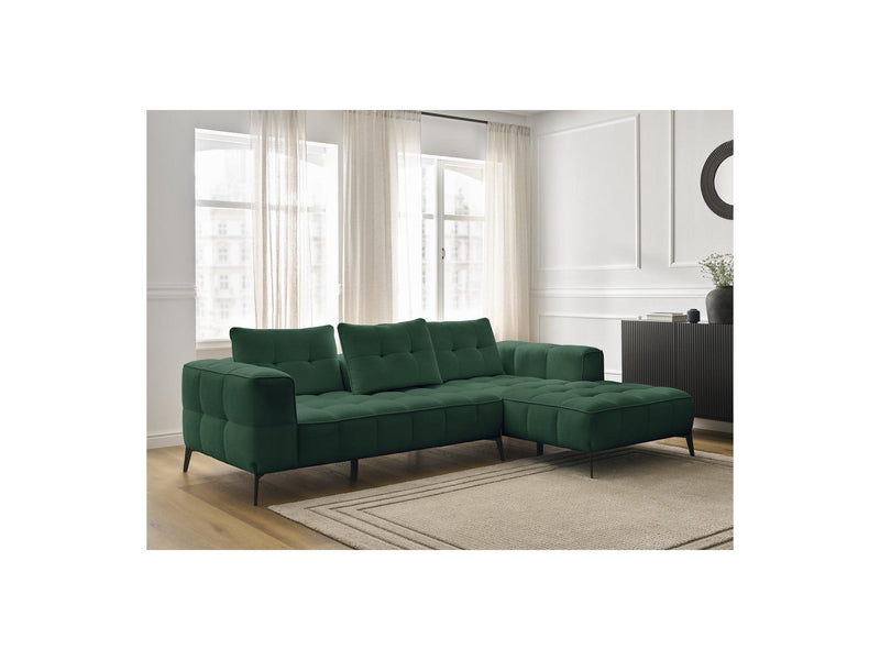 Canapé D'Angle Fixe - Anis - Tissu Texturé - Angle Droit