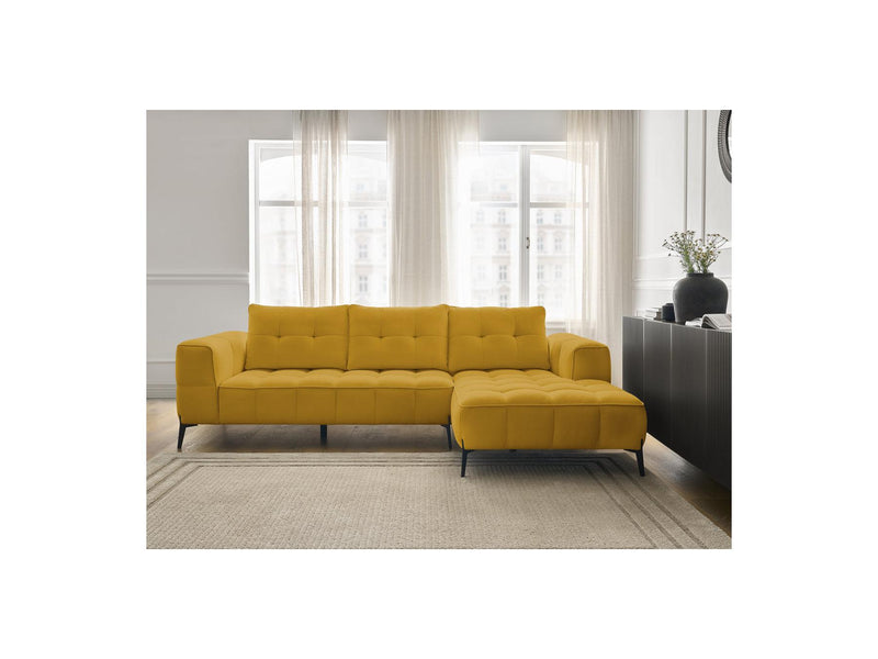 Canapé D'Angle Fixe - Anis - Tissu Texturé - Angle Droit