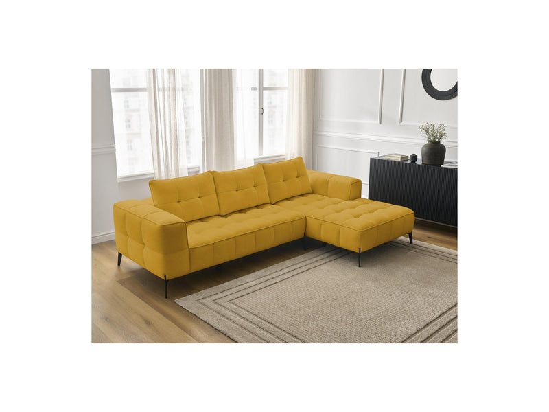 Canapé D'Angle Fixe - Anis - Tissu Texturé - Angle Droit