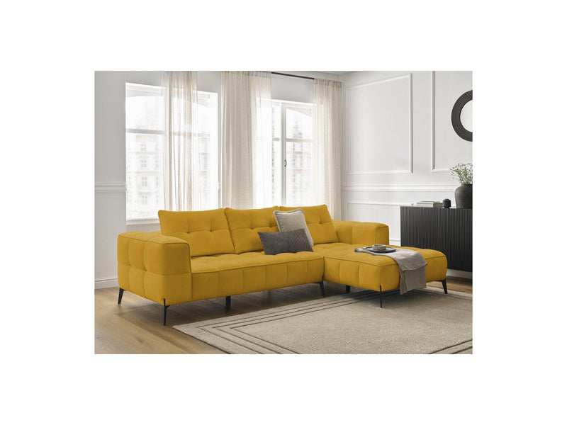 Canapé D'Angle Fixe - Anis - Tissu Texturé - Angle Droit