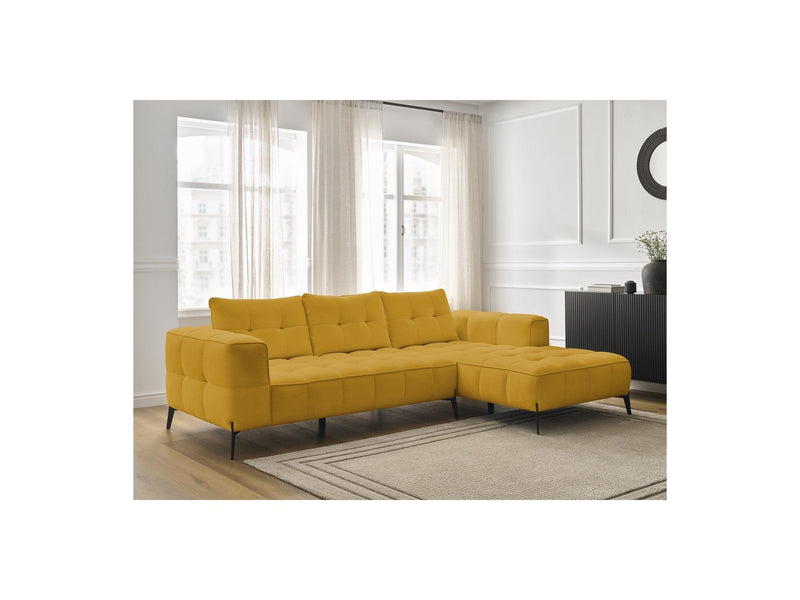 Canapé D'Angle Fixe - Anis - Tissu Texturé - Angle Droit