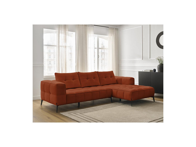 Canapé D'Angle Fixe - Anis - Tissu Texturé - Angle Droit