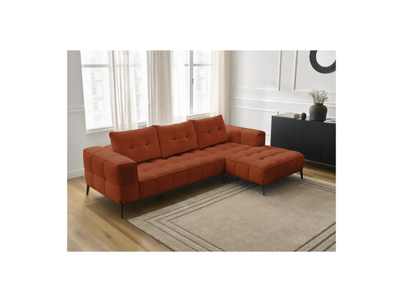 Canapé D'Angle Fixe - Anis - Tissu Texturé - Angle Droit