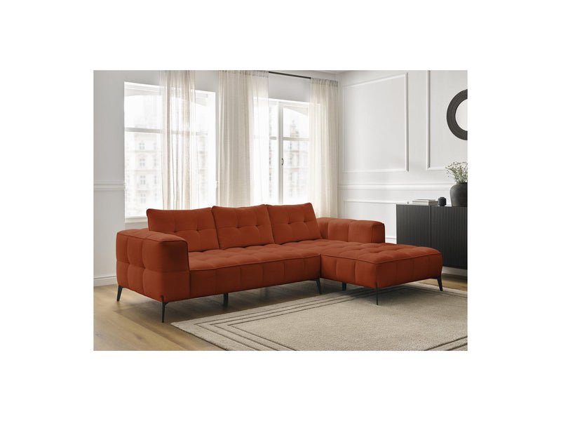 Canapé D'Angle Fixe - Anis - Tissu Texturé - Angle Droit