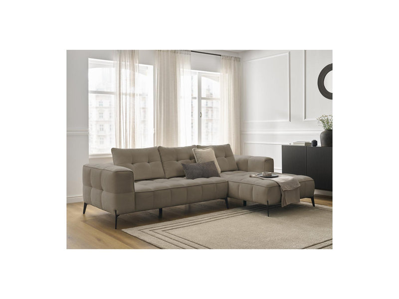 Canapé D'Angle Fixe - Anis - Tissu Texturé - Angle Droit