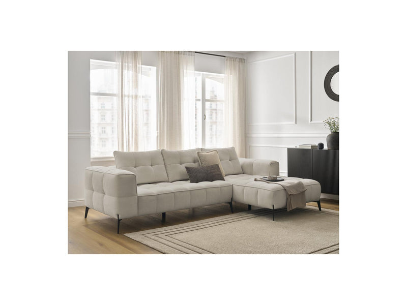 Canapé D'Angle Fixe - Anis - Tissu Texturé - Angle Droit