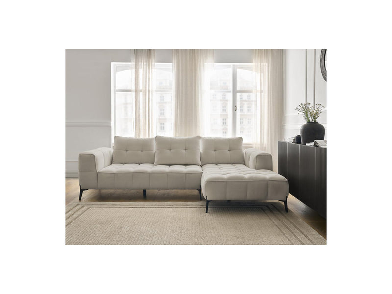 Canapé D'Angle Fixe - Anis - Tissu Texturé - Angle Droit