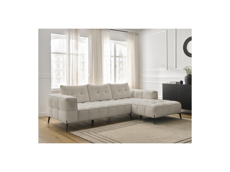 Canapé D'Angle Fixe - Anis - Tissu Texturé - Angle Droit