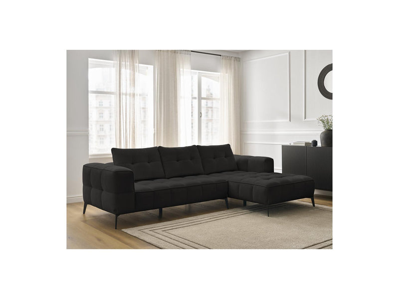 Canapé D'Angle Fixe - Anis - Tissu Texturé - Angle Droit