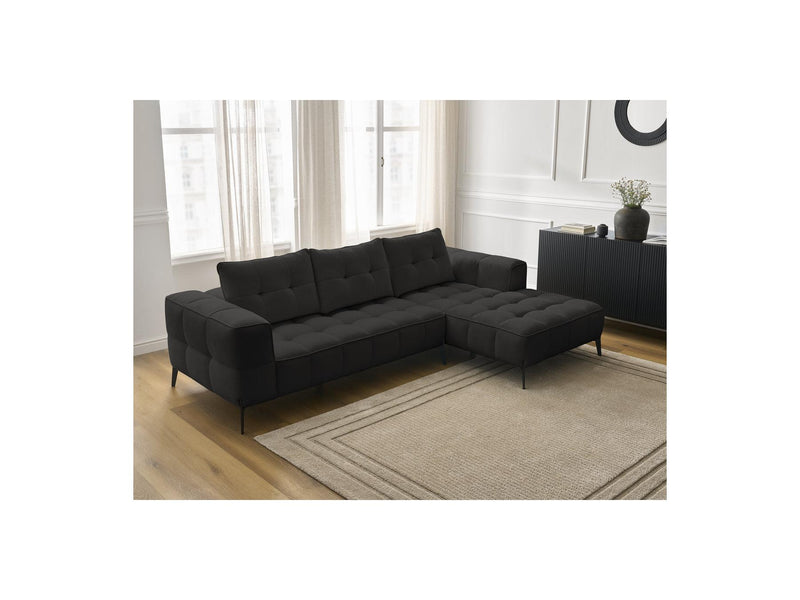 Canapé D'Angle Fixe - Anis - Tissu Texturé - Angle Droit