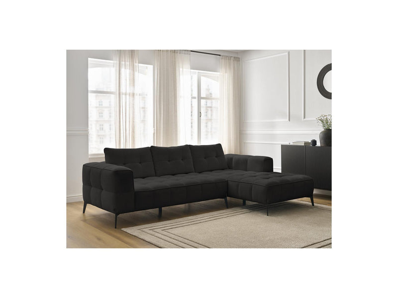 Canapé D'Angle Fixe - Anis - Tissu Texturé - Angle Droit