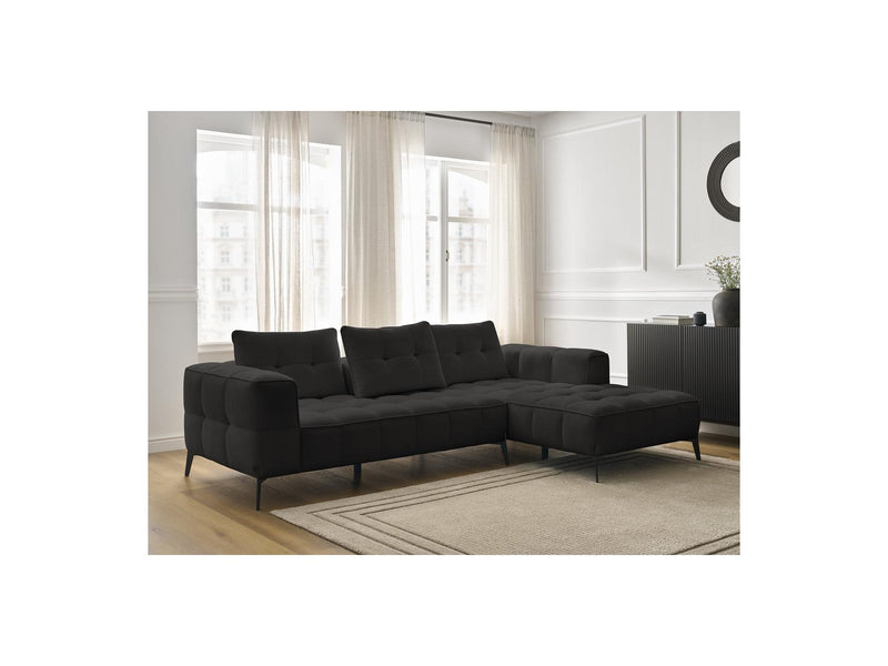 Canapé D'Angle Fixe - Anis - Tissu Texturé - Angle Droit