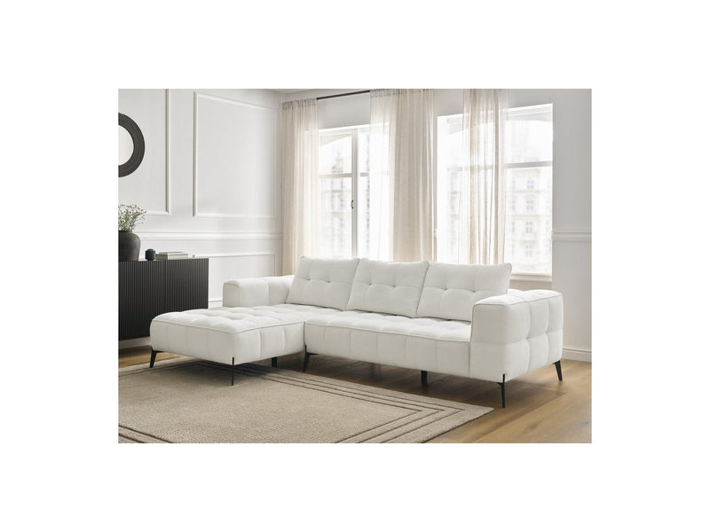 Canapé D'Angle Fixe - Anis - Tissu Texturé - Angle Gauche