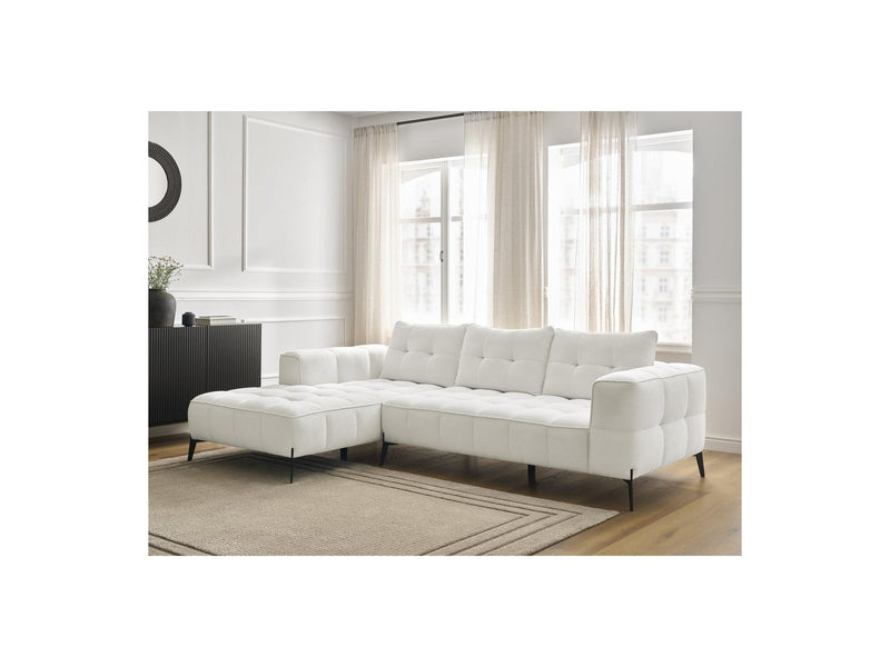 Canapé D'Angle Fixe - Anis - Tissu Texturé - Angle Gauche