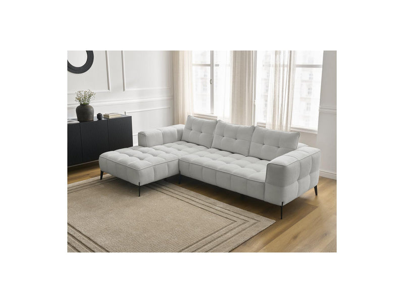 Canapé D'Angle Fixe - Anis - Tissu Texturé - Angle Gauche