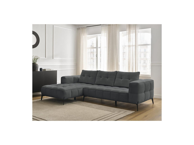 Canapé D'Angle Fixe - Anis - Tissu Texturé - Angle Gauche