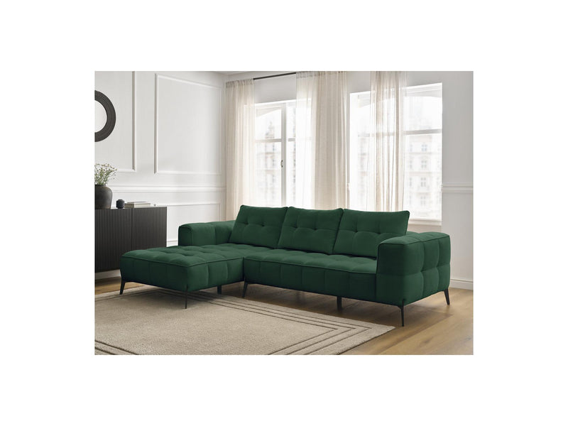 Canapé D'Angle Fixe - Anis - Tissu Texturé - Angle Gauche