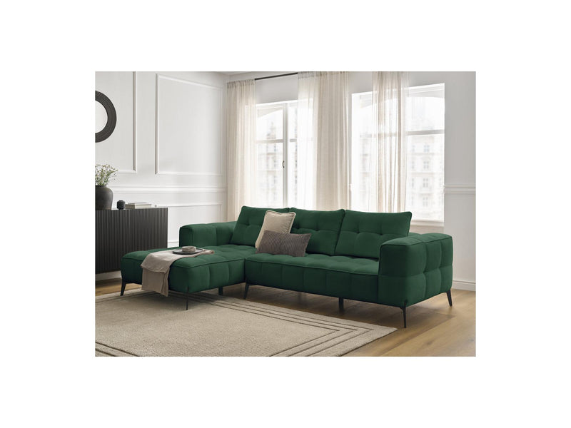 Canapé D'Angle Fixe - Anis - Tissu Texturé - Angle Gauche