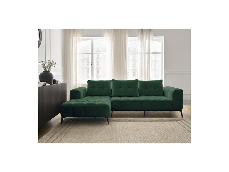 Canapé D'Angle Fixe - Anis - Tissu Texturé - Angle Gauche