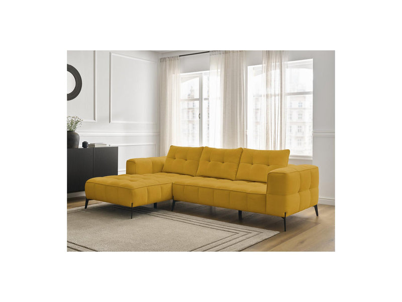 Canapé D'Angle Fixe - Anis - Tissu Texturé - Angle Gauche