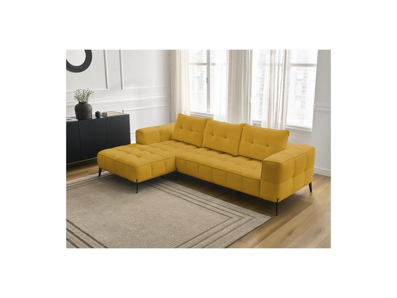 Canapé D'Angle Fixe - Anis - Tissu Texturé - Angle Gauche