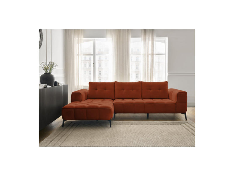 Canapé D'Angle Fixe - Anis - Tissu Texturé - Angle Gauche