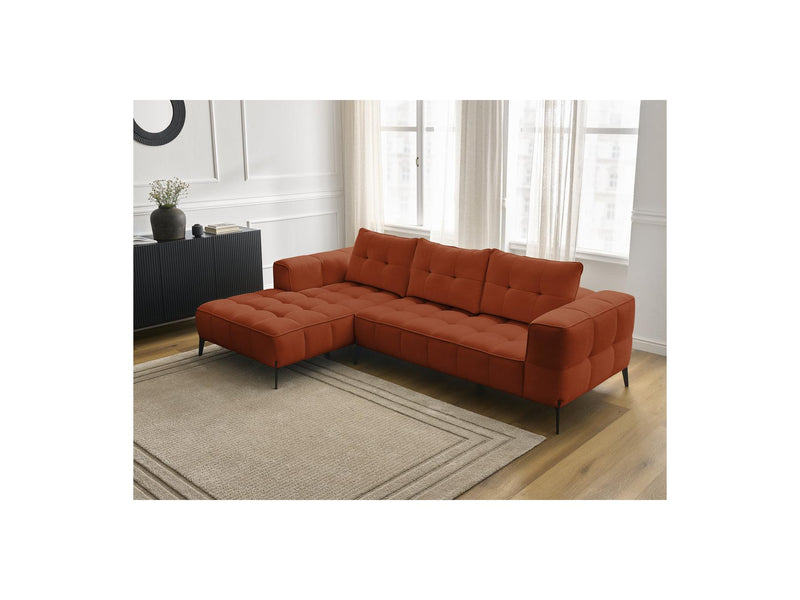 Canapé D'Angle Fixe - Anis - Tissu Texturé - Angle Gauche