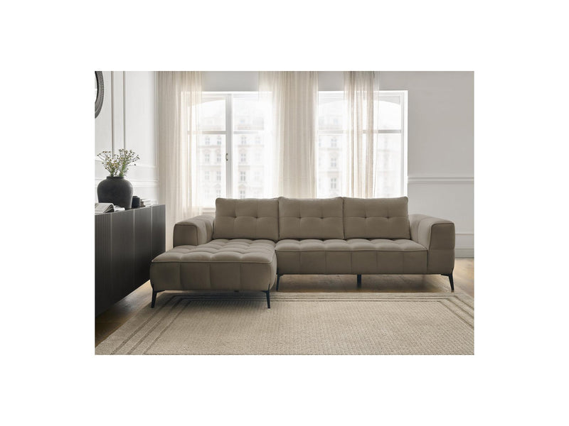 Canapé D'Angle Fixe - Anis - Tissu Texturé - Angle Gauche