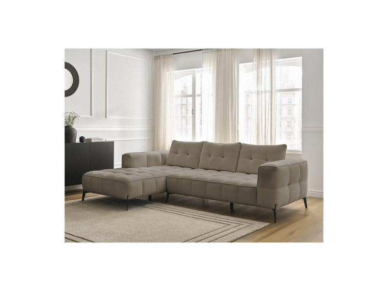 Canapé D'Angle Fixe - Anis - Tissu Texturé - Angle Gauche