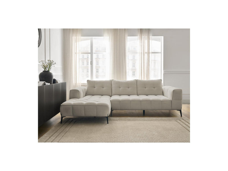 Canapé D'Angle Fixe - Anis - Tissu Texturé - Angle Gauche