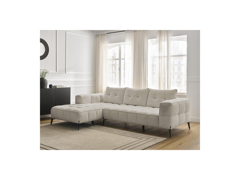 Canapé D'Angle Fixe - Anis - Tissu Texturé - Angle Gauche