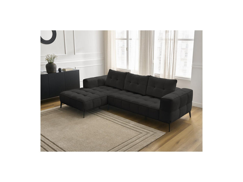 Canapé D'Angle Fixe - Anis - Tissu Texturé - Angle Gauche